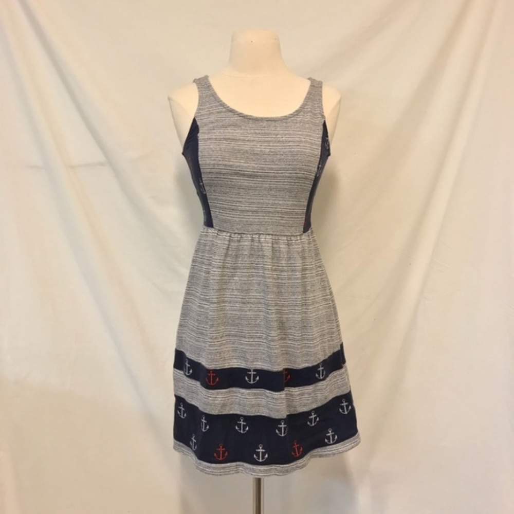 Maison Jules Nautical Print Skater Dress